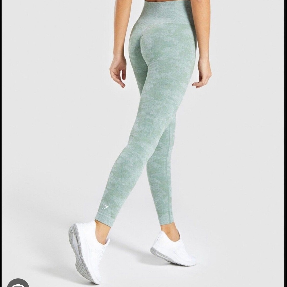 Gymshark sage green camo seamless leggings
